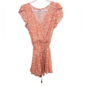 Xhilaration • Orange Floral Romper